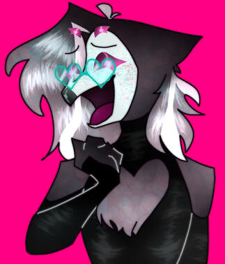 Fully shaded bust shot.